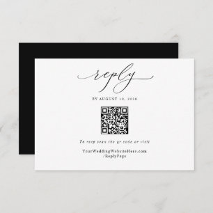 Elegant Vintage Wedding QR Code Einfach RSVP Karte