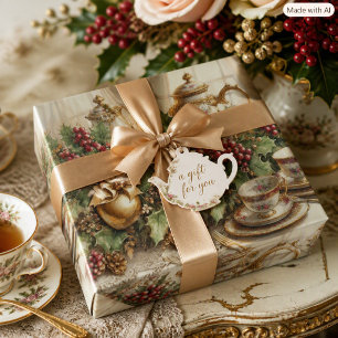 Elegant Vintage Weihnachts-Teatro und Grüne Geschenkpapier