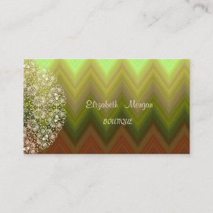 Elegant Vintage, Zickzack, Chevron, Spitze Visitenkarte