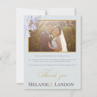 Elegant Violet and Mint Wedding Thank You Card Dankeskarte