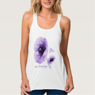 Elegant Violet Floral Women's Tank Top