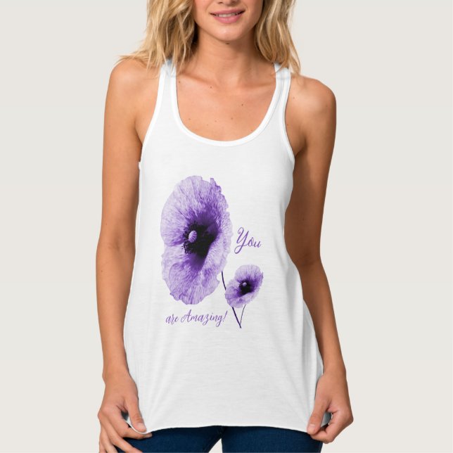 Elegant Violet Floral Women's Tank Top (Vorderseite)