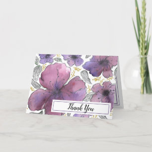Elegant Violet Glitzer Floral Geburtstag Vielen Da Dankeskarte