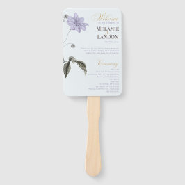 Elegant Violet & Mint Hydrangea Wedding Hand Fan Fächer