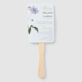 Elegant Violet & Mint Hydrangea Wedding Hand Fan Fächer