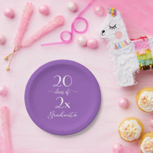 Elegant Violett Absolvent 2023 Typografie Pappteller