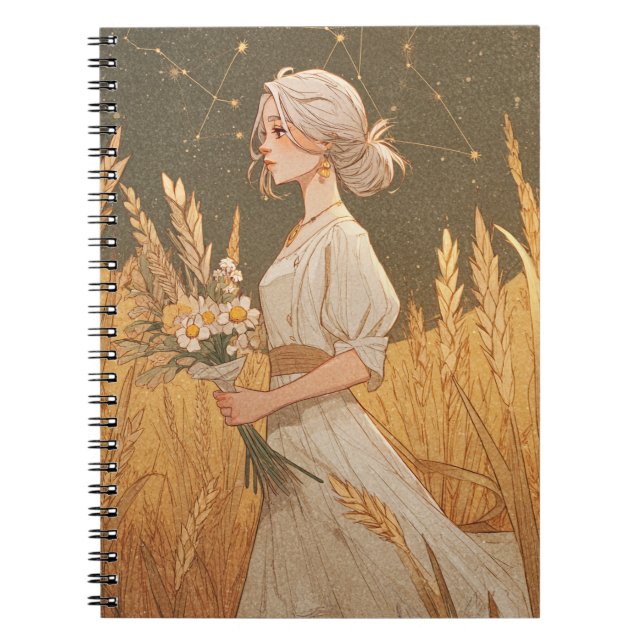 Elegant Virgo Zodiac Notebook Notizblock (Vorderseite)