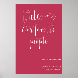 Elegant Viva Magenta Begrüßungsfeier Poster