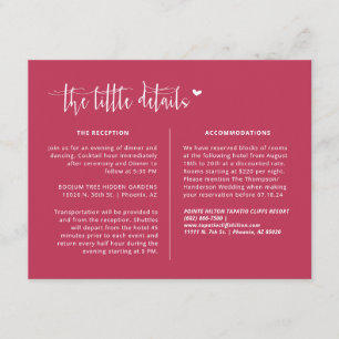 Elegant Viva Magenta Boho Wedding Details QR Code Begleitkarte