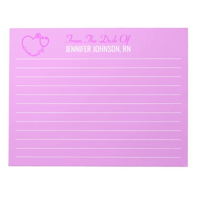 Elegant vom Schreibtisch des nurse Stethoscope nam Notizblock (Vorderseite)