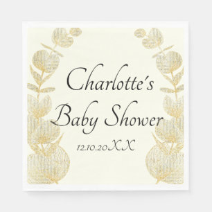 Elegant von der neutralen Baby-Dusche des Weißen G Serviette