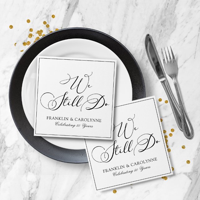 Elegant Vow Renewal Jahrestag Serviette (Elegant Vow Renewal Anniversary Napkins)