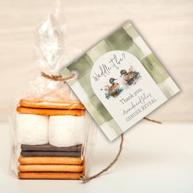 Elegant Waddle es sei Mallard Enck Gender Reveal Geschenkanhänger (Von Creator hochgeladen)