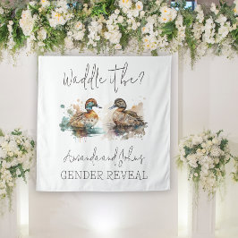 Elegant Waddle es sei Mallard Enck Gender Reveal Wandteppich