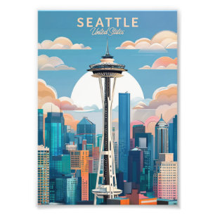 Elegant Washington DC Vintage Wasserfarbe Fotodruck