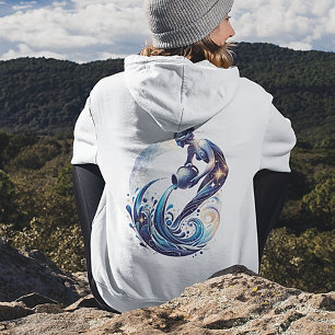 Elegant Watercolor Aquarius Zodiac Women's Hoodie