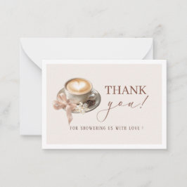 Elegant Watercolor Baby brewing coffFlat Note Card Mitteilungskarte
