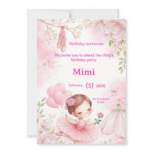 Elegant Watercolor Ballerina Birthday In