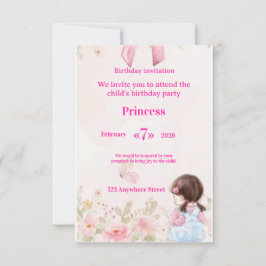  Elegant Watercolor Ballerina Birthday Invitation  Einladung
