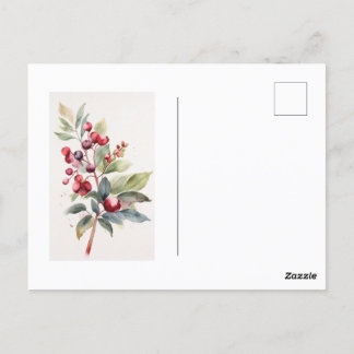 Elegant Watercolor Berry Postkarte