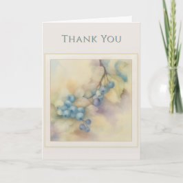 Elegant Watercolor Blueberry “Thank You” Card Karte