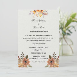 Elegant Watercolor Boho Floral Wedding Invitation Einladung