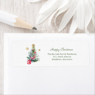 Elegant Watercolor Botanical Return Address