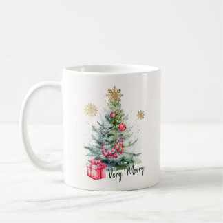 Elegant Watercolor Botanical Snowflake Christmas Kaffeetasse