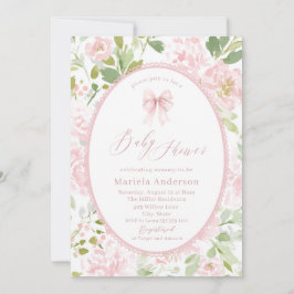 Elegant Watercolor  bow grandmillenial vintage Bab Einladung