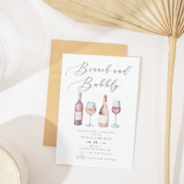 Elegant Watercolor Brunch & Bubbly Bridal Shower Einladung