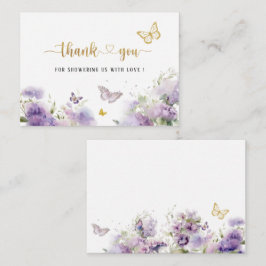 Elegant Watercolor Butterfly kisses danke Baby Mitteilungskarte