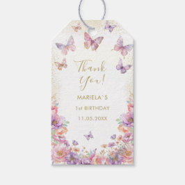 Elegant Watercolor butterfly rainbow girl 1st birt Geschenkanhänger