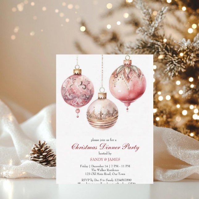 Elegant Watercolor Christmas Party Invite Einladung (Von Creator hochgeladen)