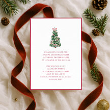 Elegant Watercolor Christmas Tree Holiday Party 