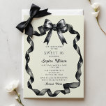 Elegant Watercolor Coquette Black Bow Sweet 16<br><div class="desc">Feiern Sie stilvoll mit unserer eleganten Aquarellfarben Coquette Sweet 16 Invitation mit einem schicken schwarzen Bogen in Aquarellfarbe. Dieses Hotel ist perfekt für ein elegantes 16 Party geeignet und besticht durch seine Eleganz und den jugendlichen Charme. Beeindrucken Sie Ihre Gäste mit einer modernen und zeitlosen Einladung, die den Ton für...</div>