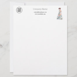 Elegant Watercolor Couture Bridal Fashion Designer Briefbogen