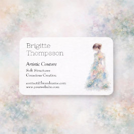 Elegant Watercolor Couture Bridal Fashion Designer Visitenkarte