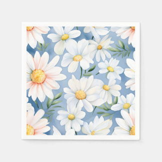 Elegant Watercolor Daisy Serviette