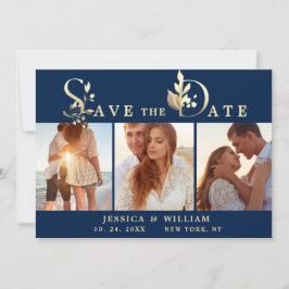 Elegant Watercolor Eucalyptus 3 FOTO Wedding Save The Date