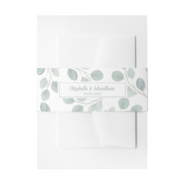 Elegant Watercolor Eucalyptus Branch Wedding Einladungsbanderole