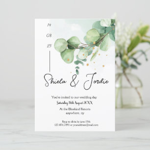 Elegant Watercolor Eucalyptus Wedding Einladung
