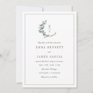 Elegant Watercolor Eucalyptus Wedding Einladung