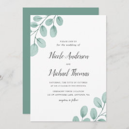 Elegant Watercolor Eucalyptus Wedding Einladung