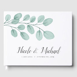 Elegant Watercolor Eucalyptus Wedding Gästebuch