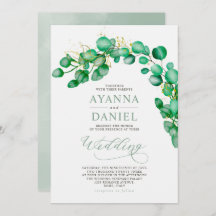 Elegant Watercolor Eukalyptus Greenerity Wedding