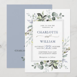 Elegant Watercolor Eukalyptus Greenerity Wedding Einladung