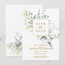 Elegant Watercolor Eukalyptus Greenerity Wedding