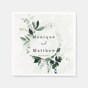 Elegant Watercolor Eukalyptus Greenerity Wedding Serviette