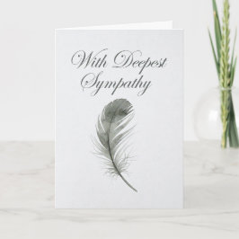 Elegant Watercolor Feather Sympathy Card Karte