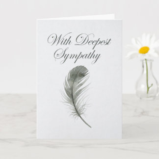 Elegant Watercolor Feather Sympathy Card Karte